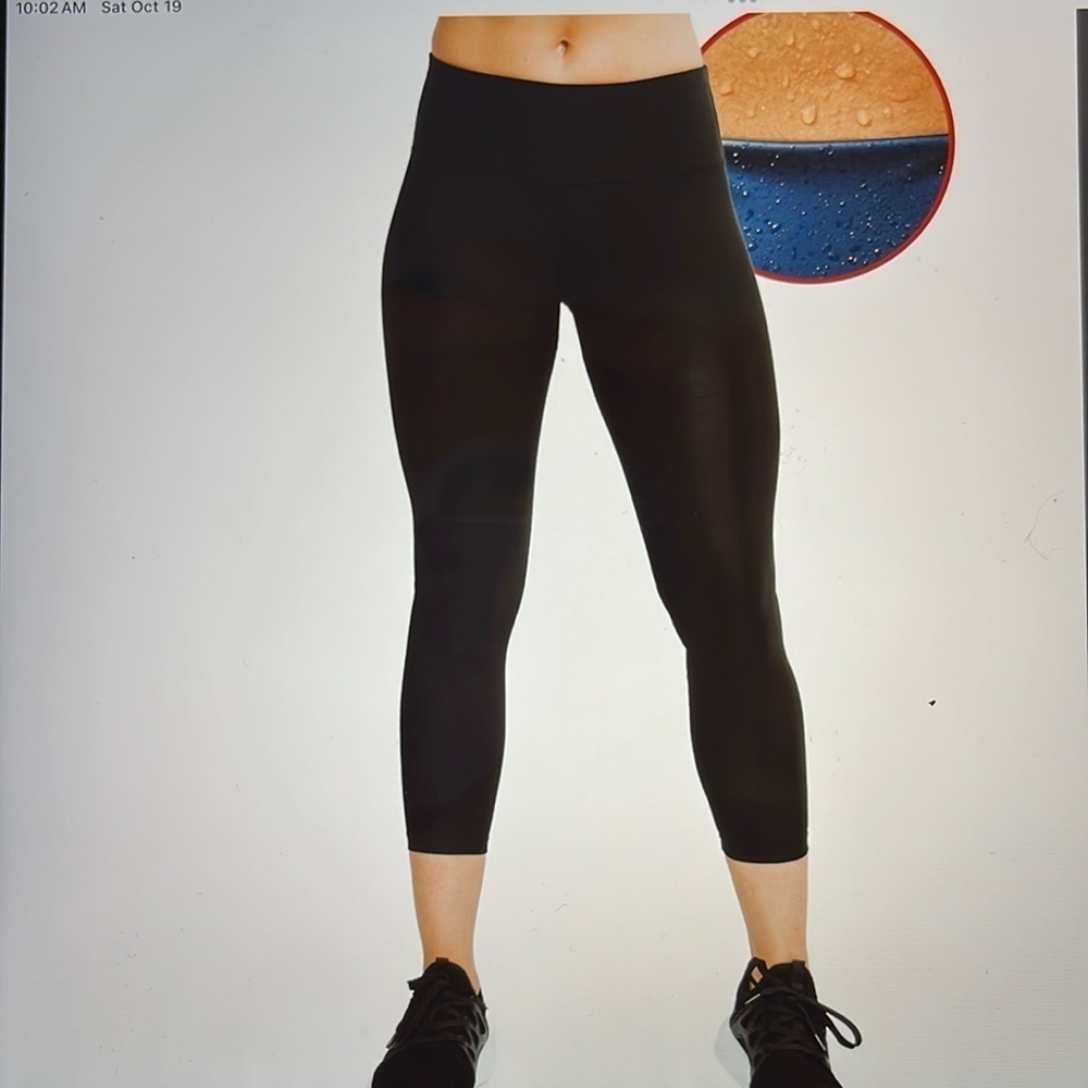 Sweat Shaper Compression Leggings Black High Rise Workout Pants
